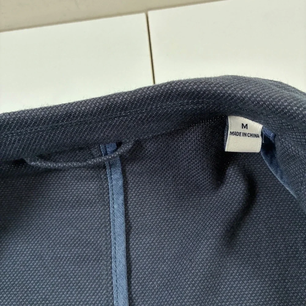 Joseph Abboud Unstructured Blazer Medium 42 Blue Textured Elbow Patch Sport Coat